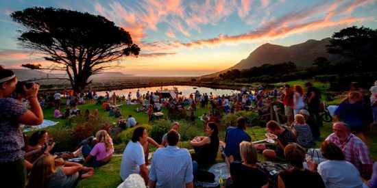 Sunset view at the Cape Point Vineyard's Market