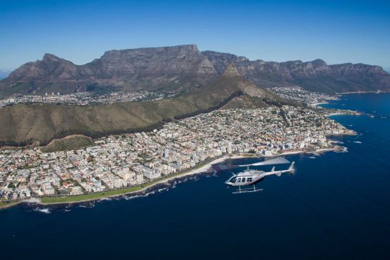 Helicopter flight overlooking Cape Town