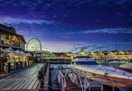 Pôr do sol em V&A Waterfront.