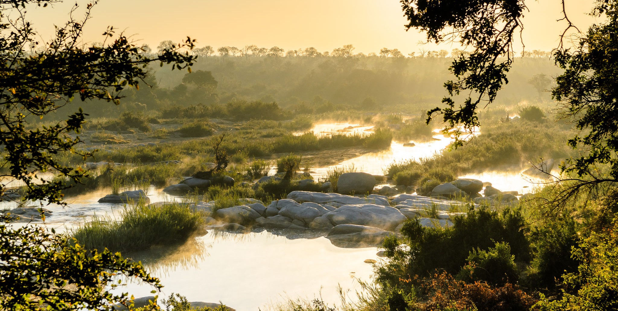 Ausblick von der Singita Boulders Lodge