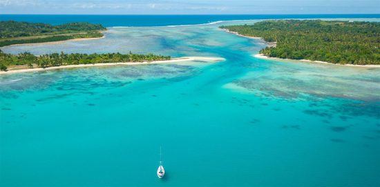 Aerial view of Sainte Marie Island in Madagascar