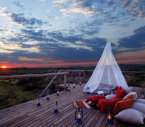 Perfect spot to watch the sunset at Makanyane Safari Lodge in Madikwe