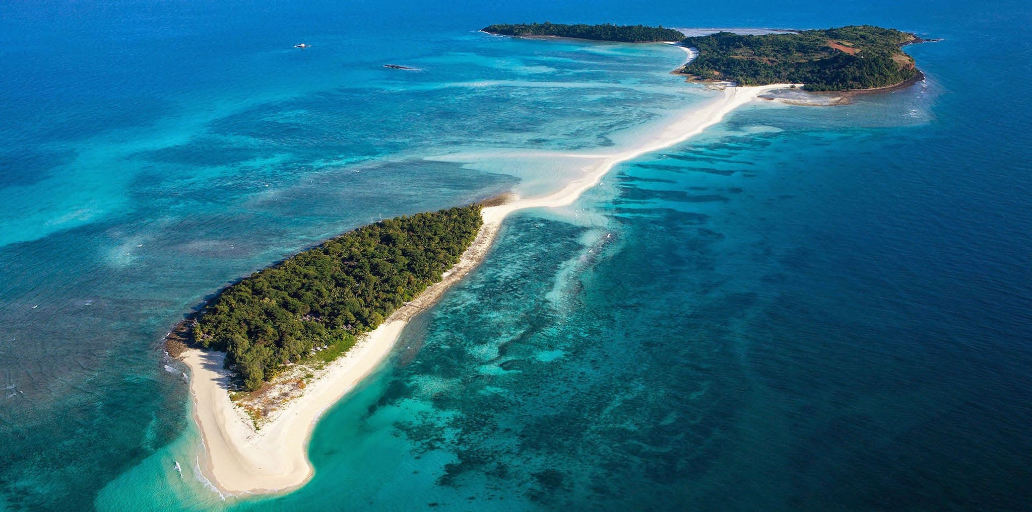 Aerial view of an island in Madagascar, Africa