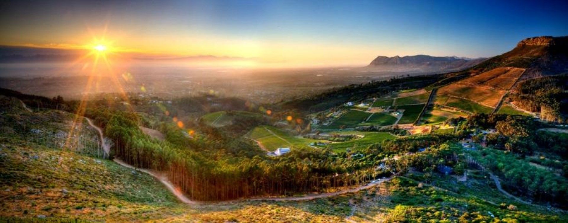 View over the Constantia Valley, Cape Town, South Africa