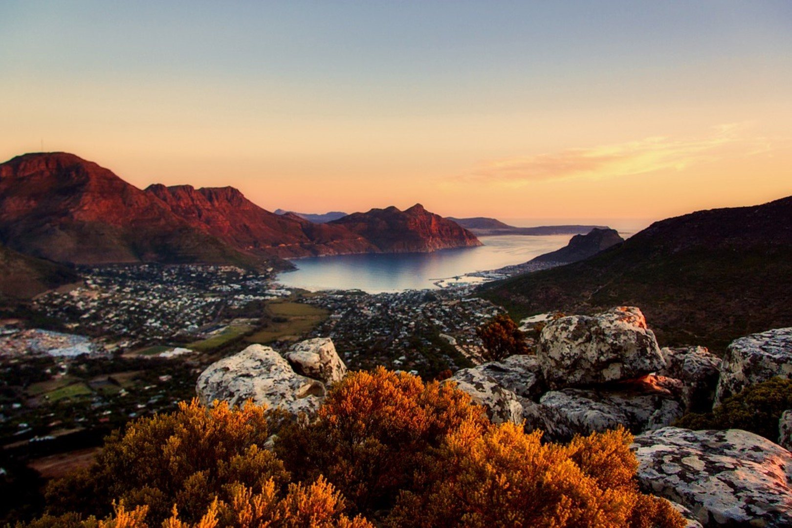 A view down into the Hout Bay valley in Cape Town in Rhino Africa's Complete Guide