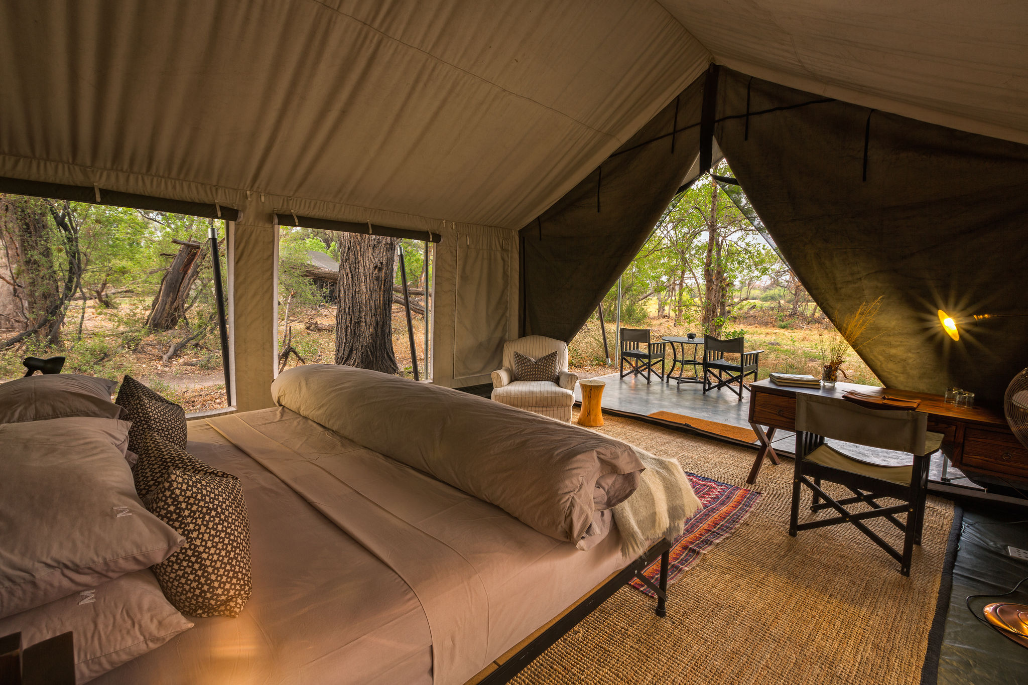 Room with a view at the Machaba Camp in Botswana