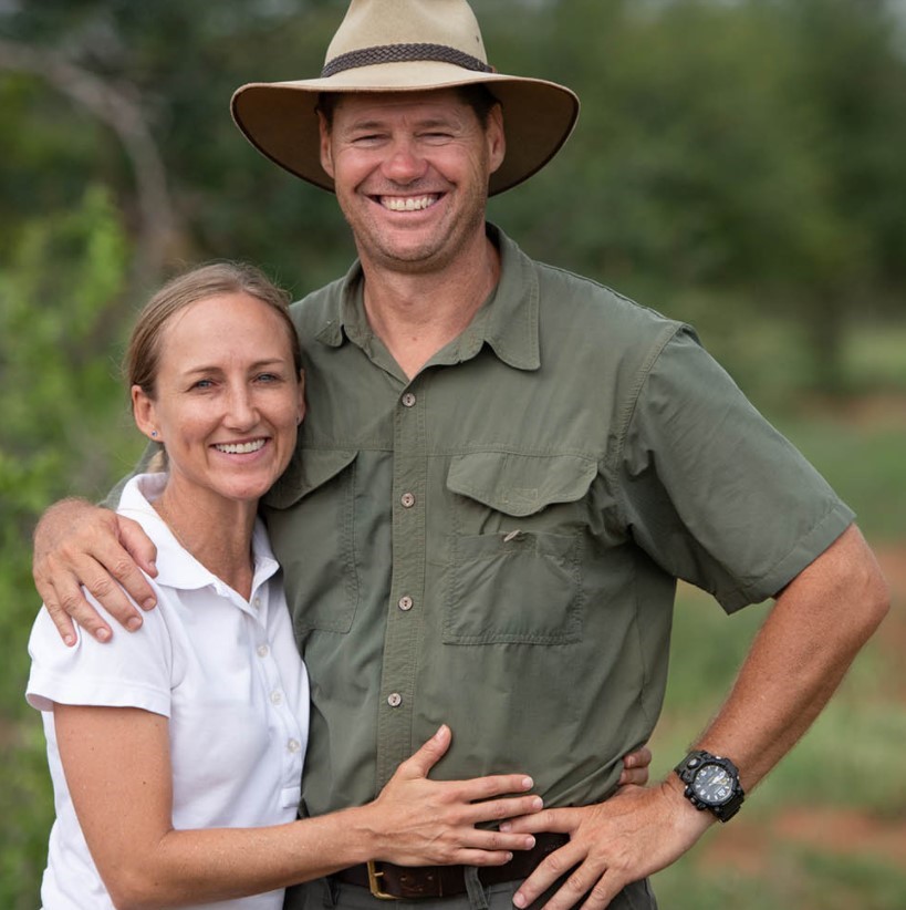 Managers at Senalala Safari Lodge, James and Corlia