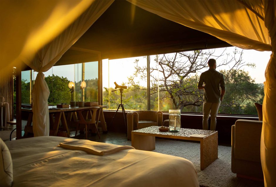singita-faru-faru-tent-sunset Luxuslodge in Tansania
