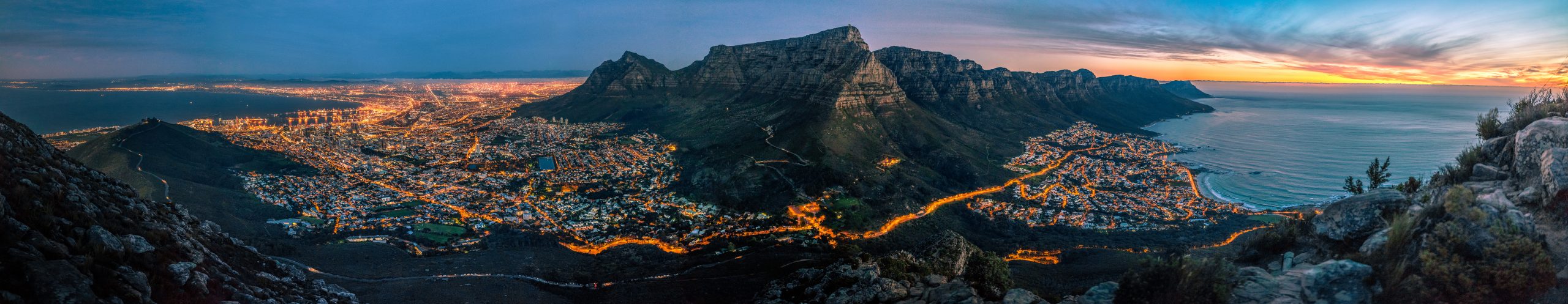 Aerial view of Cape Town and Table Mountain