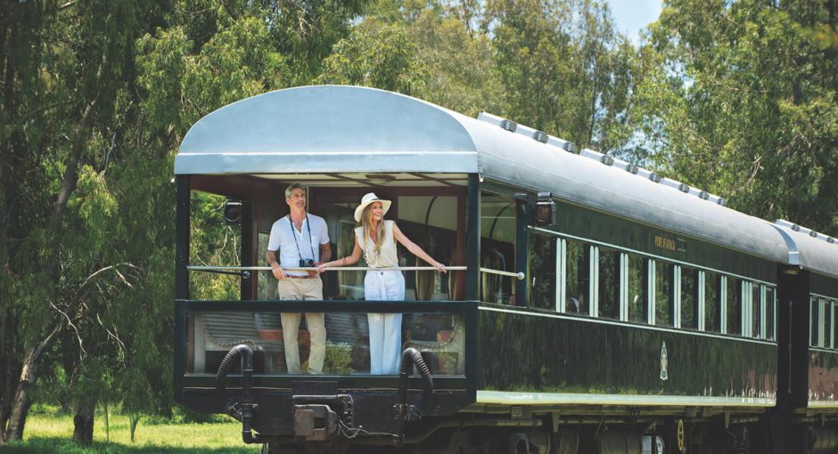 rovos rail exterior obs balcony couple
