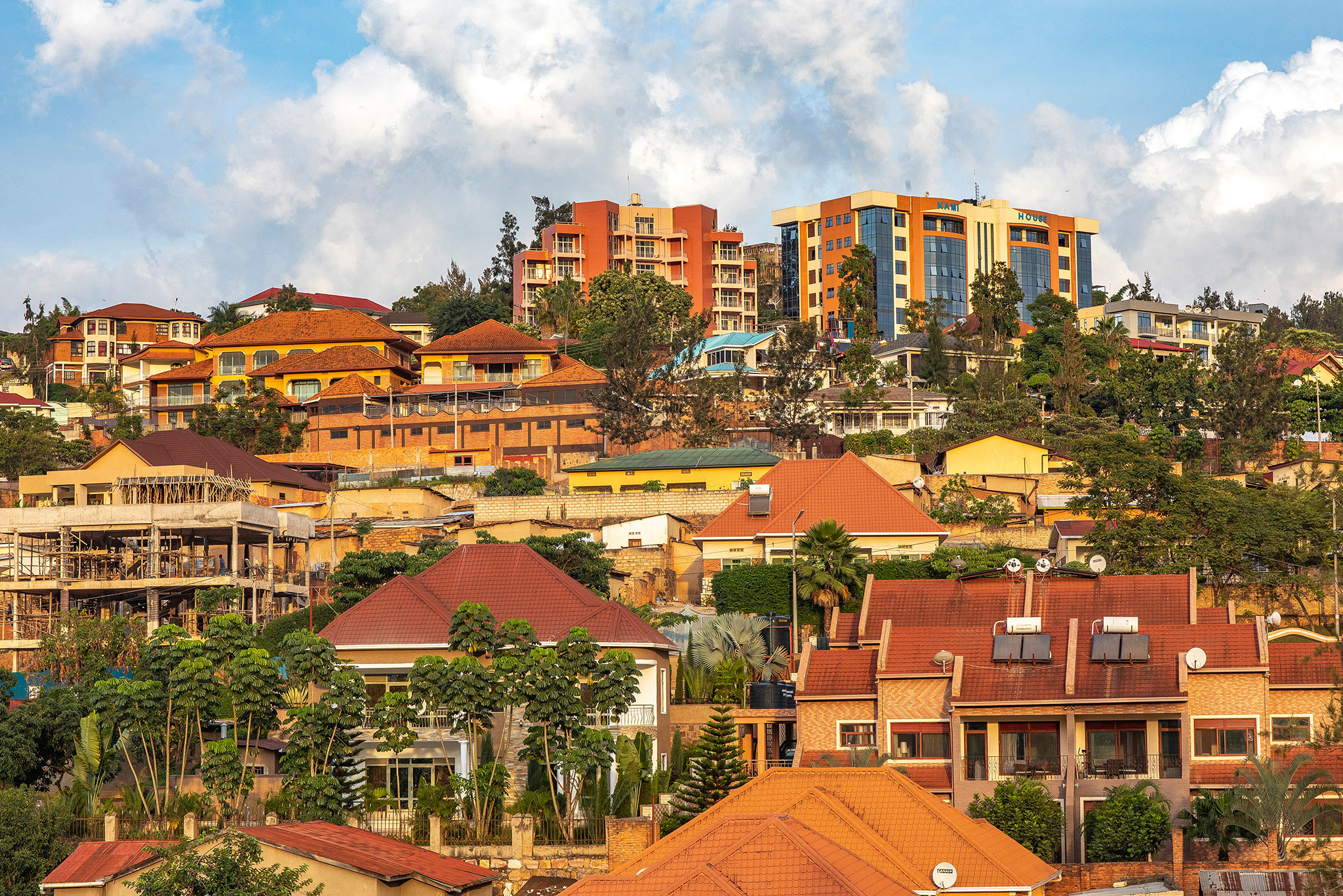 The ridgelines and buildings of Kigali, Rwanda's capital city