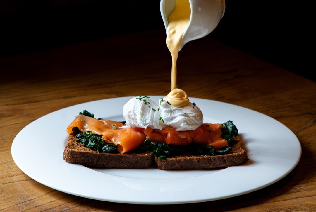 Italian eggs benedict with salmon at Villa 47