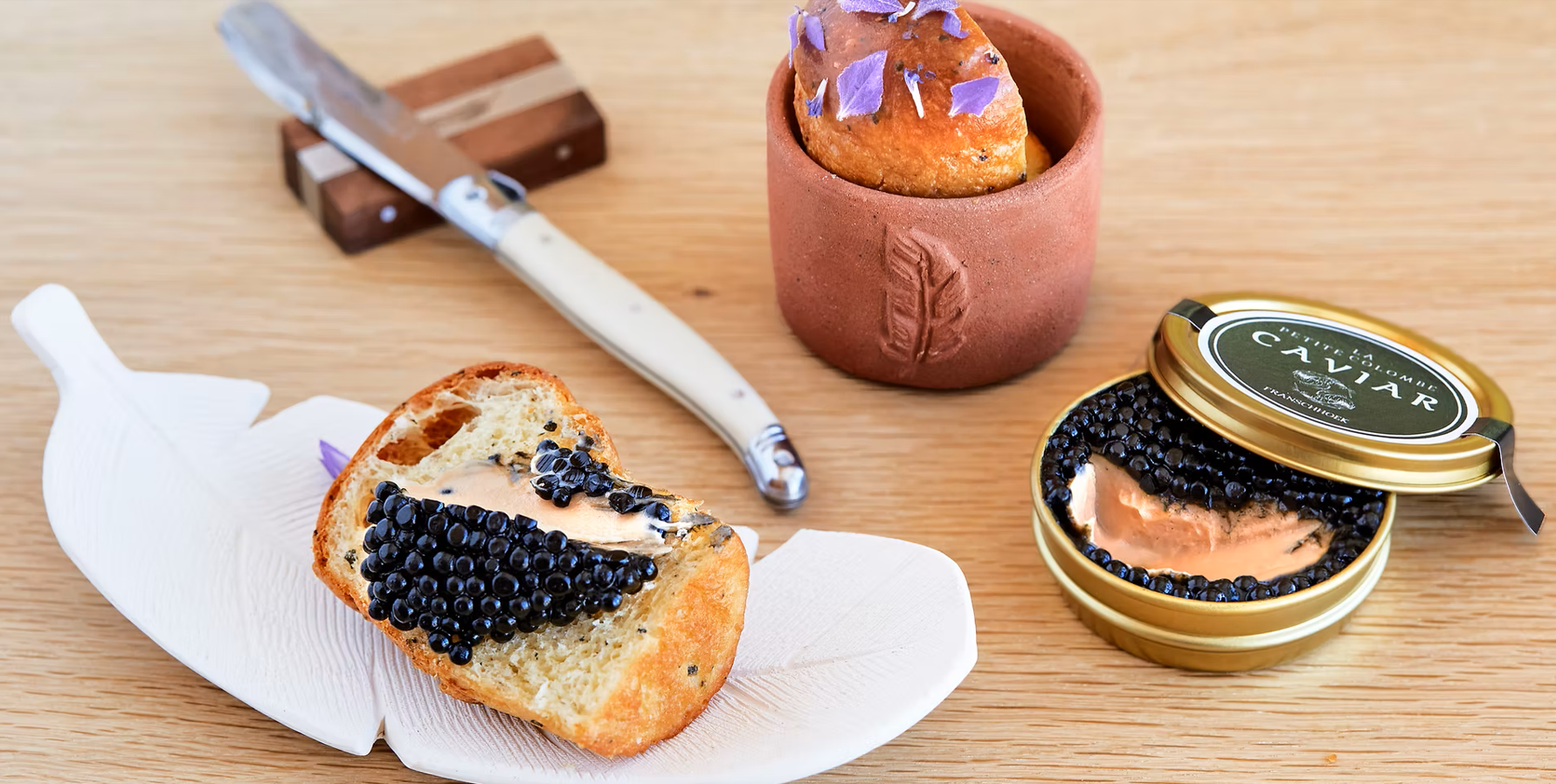 La Petite Colombe Fresh bread and caviar at La Petite Colombe