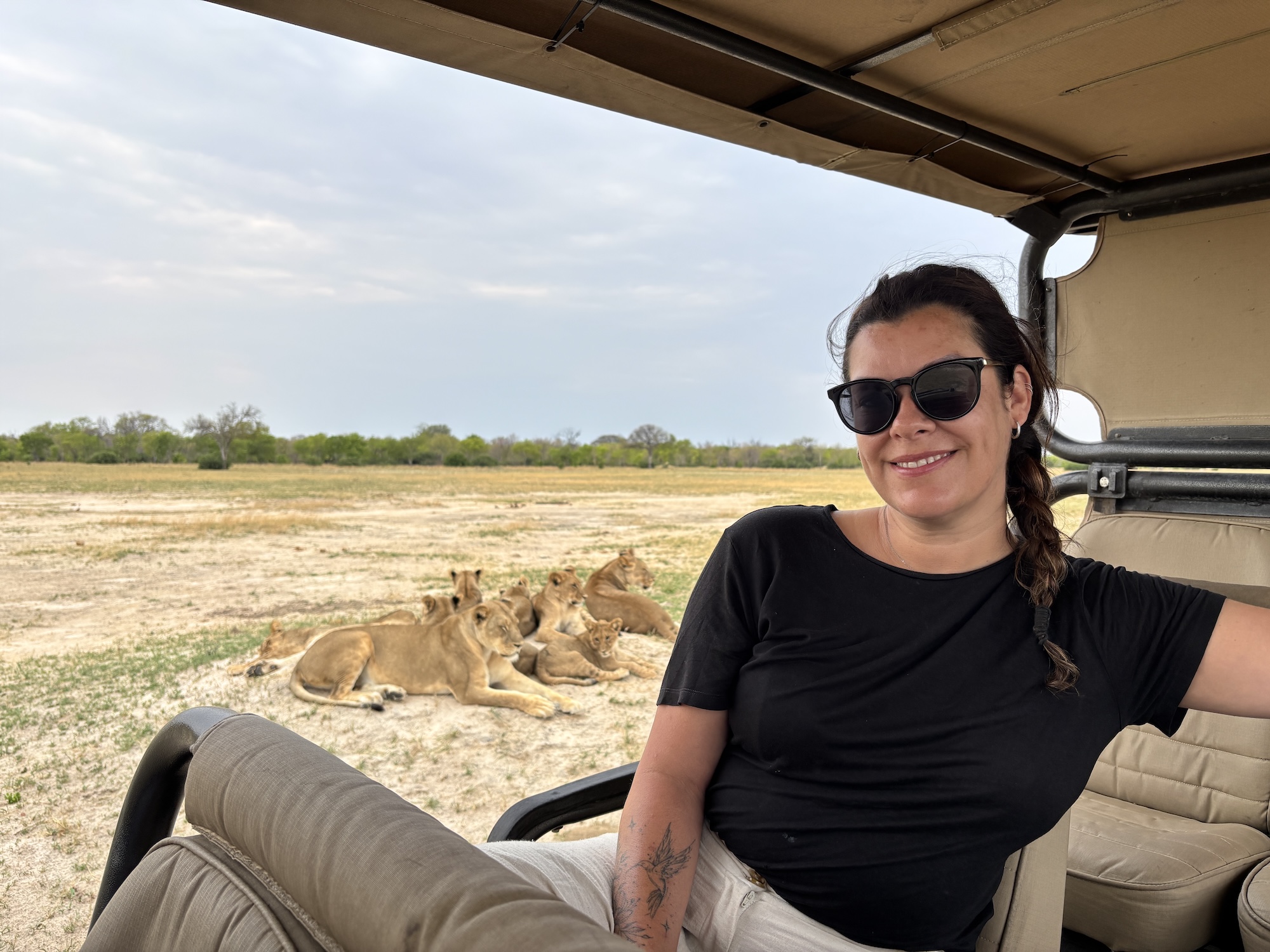 Hwange-national-park-game-drive Candice on safari in Hwange