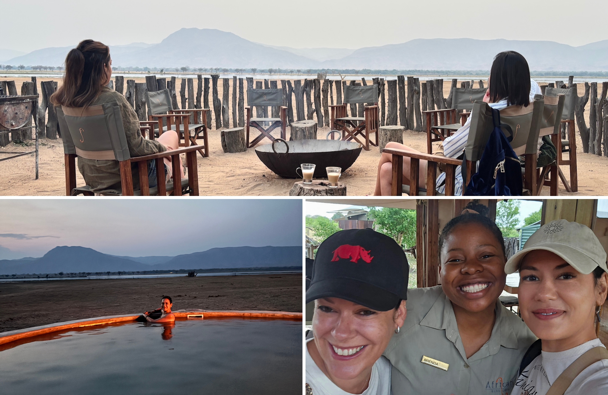 A collage of images from Nyamatusi camp on a Zimbabwe Safari