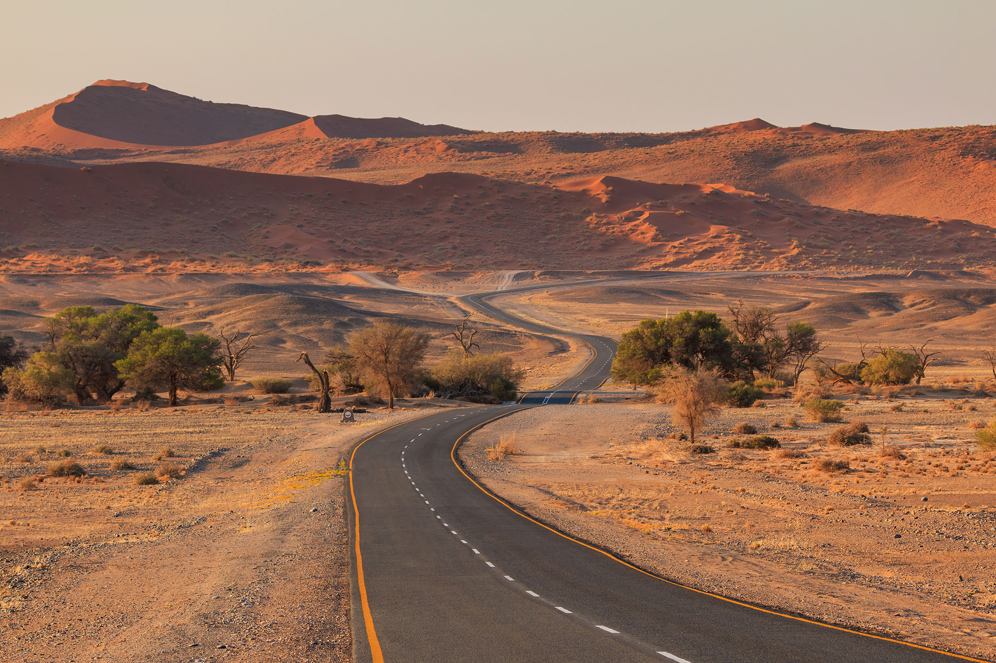 Road to Sossusvlei located in the southern part of the Namib Desert