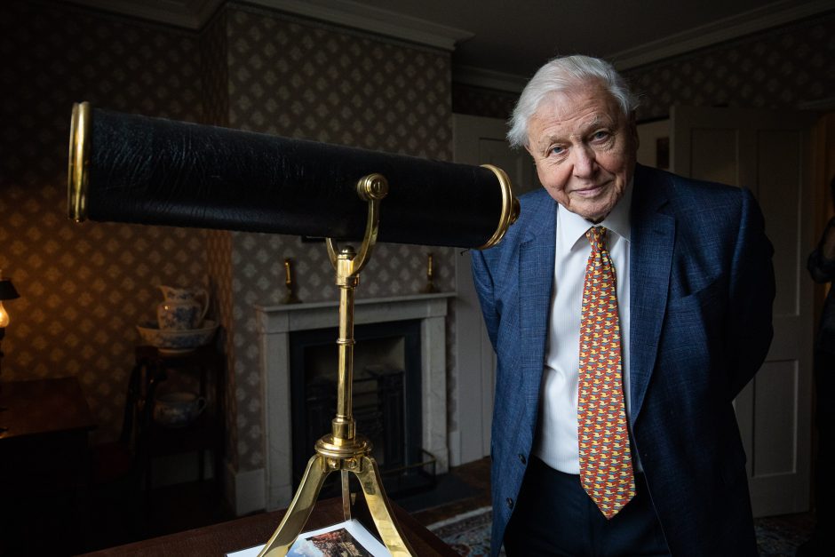 Sir David Attenborough opens the Turner and the Thames, Five paintings at the artists house in Twickenham on January 10, 2020 in London, England