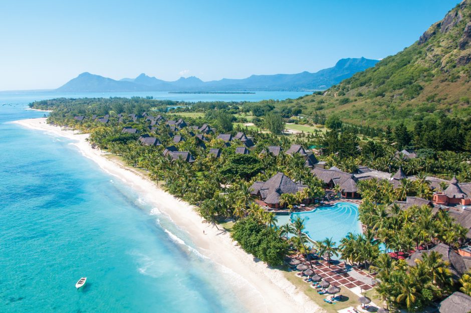 Dinarobin Resort Aerial view of Dinarobin Beachcomber Golf Resort & Spa in Mauritius