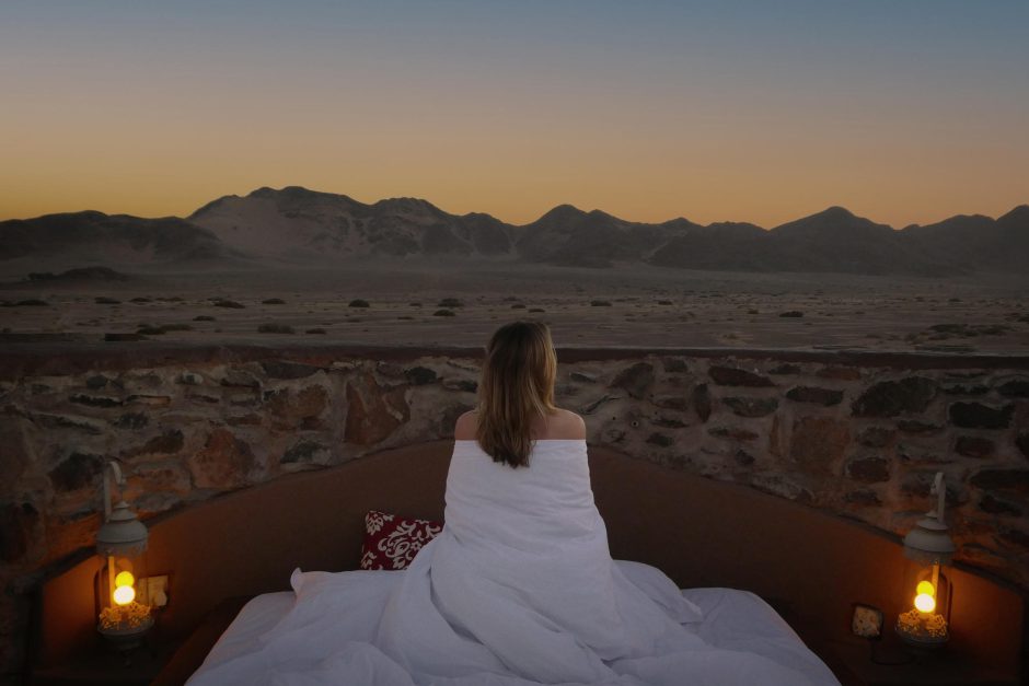 Sunset views from the sleep out at Le Mirage Resort & Spa